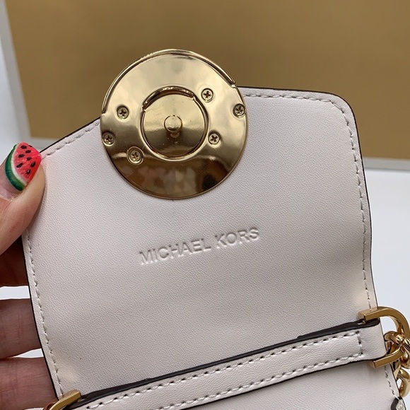 MICHAEL KORS Carmen NS Small Phone Crossbody Bag Optic White color - Picture 12 of 16